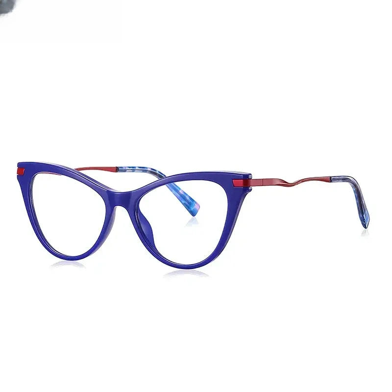 Women's Cat Eye Full Rim Titanium Reading Glasses 2109 — view 12 | Rx Spectacle