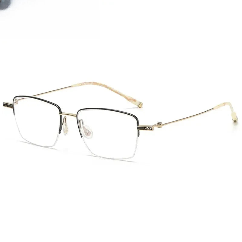 Unisex Square Semi-Rimless Titanium Prescription Glasses 202307 — view 2 | Rx Spectacle