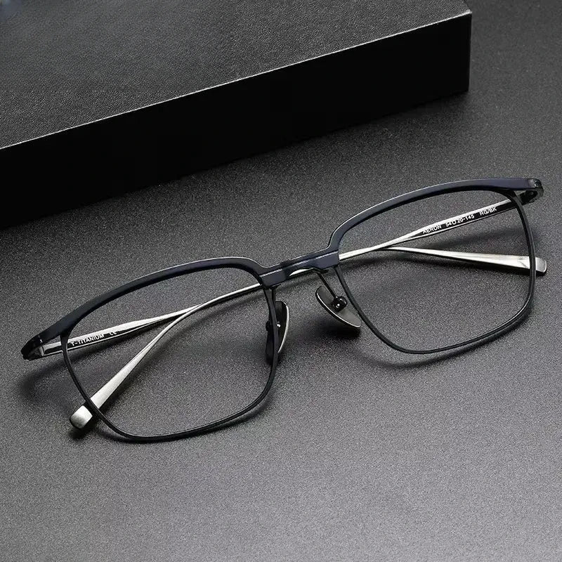 Unisex Square Full Rim Titanium Oversized Prescription Glasses 369148 — view 1 | Rx Spectacle
