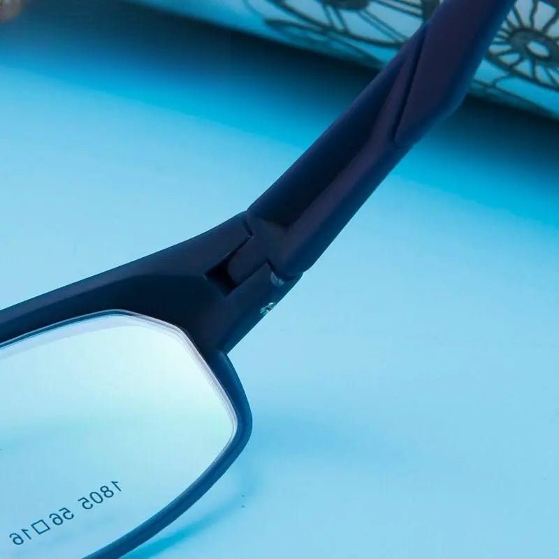 Men's Rectangular Full Rim Titanium Sports Glasses 1805 — view 3 | Rx Spectacle