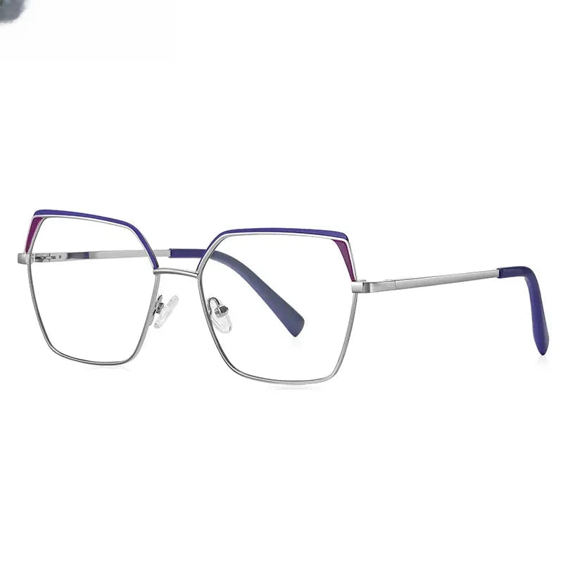 Women's Square Full Rim Alloy Reading Glasses 3102 — view 10 | Rx Spectacle