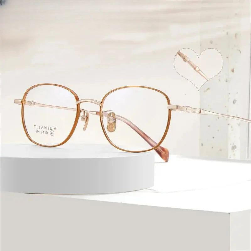 Women's Oval Full Rim Titanium Prescription Glasses 66110 — view 1 | Rx Spectacle