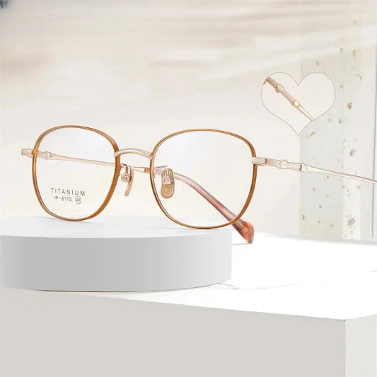 Women's Oval Full Rim Titanium Prescription Glasses 66110 — view 1 | Rx Spectacle