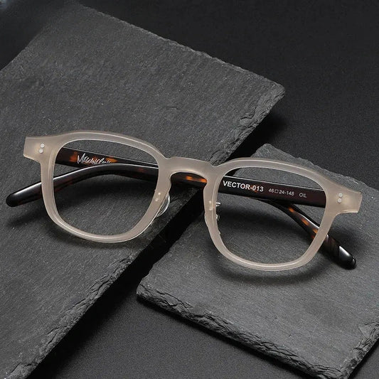 Unisex Square Full Rim Acetate Prescription Glasses V013 — view 1 | Rx Spectacle