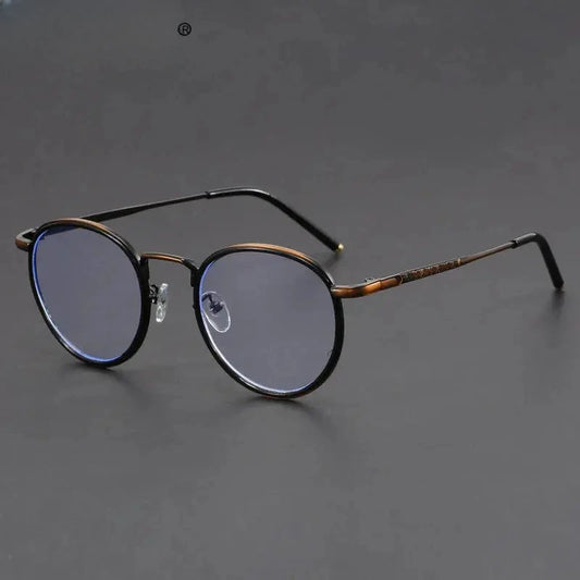 Unisex Oval Full Rim Titanium Reading Glasses 10437 — view 1 | Rx Spectacle