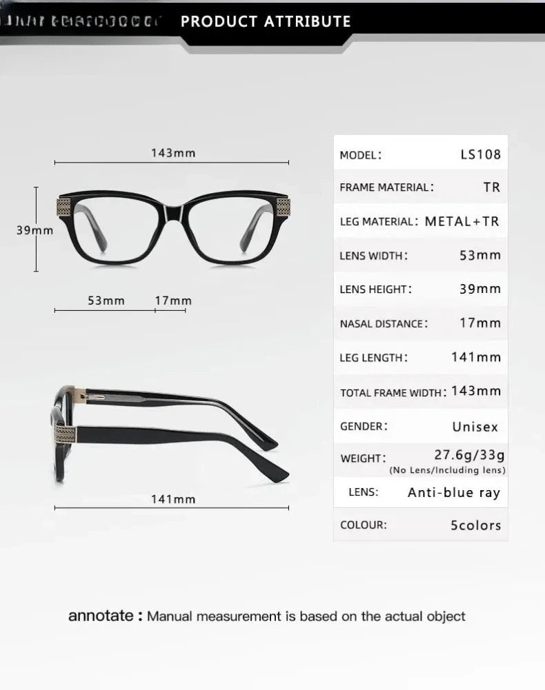 Unisex Square Full Rim Titanium Reading Glasses 313108 — view 2 | Rx Spectacle