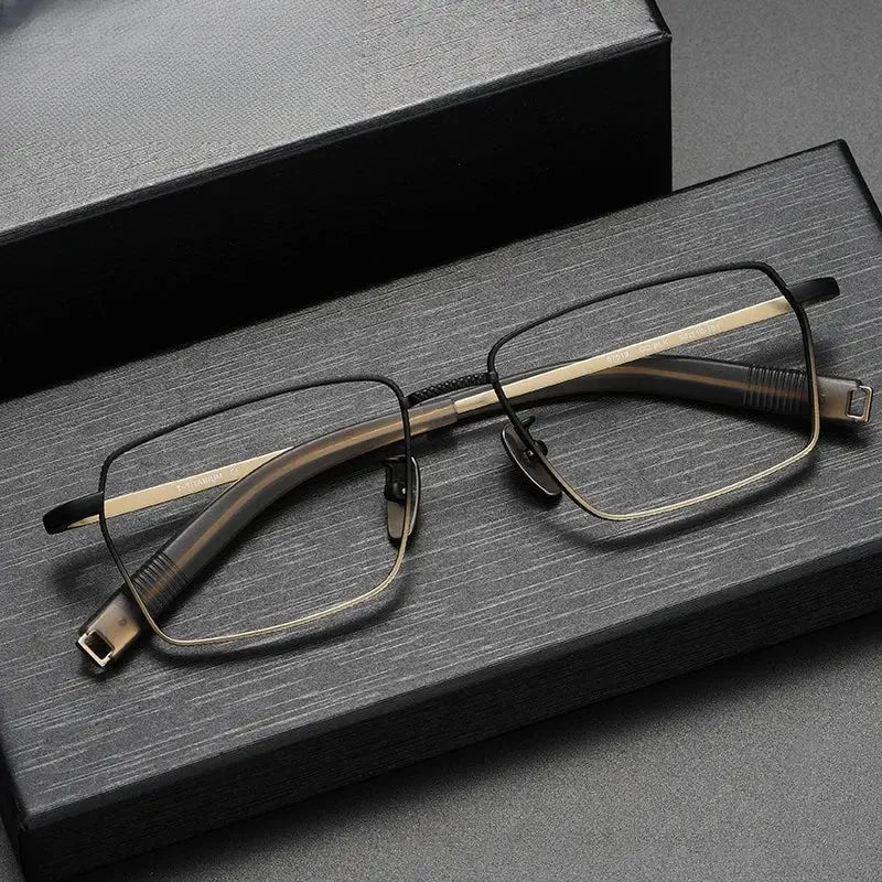Men's Polygon Full Rim Titanium Prescription Glasses 707519 — view 1 | Rx Spectacle