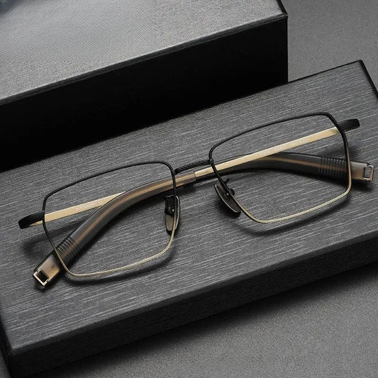 Men's Polygon Full Rim Titanium Prescription Glasses 707519 — view 1 | Rx Spectacle