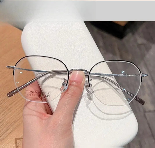 Women's Polygon Semi-Rimless Titanium Prescription Glasses 20177 — view 1 | Rx Spectacle