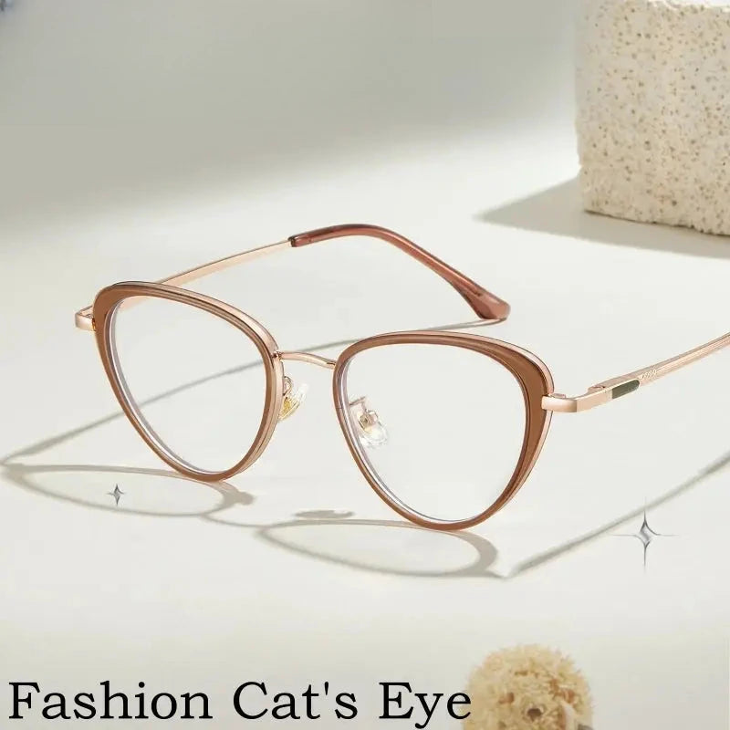 Women's Cat Eye Full Rim TR90 Prescription Glasses Y11931 — view 2 | Rx Spectacle