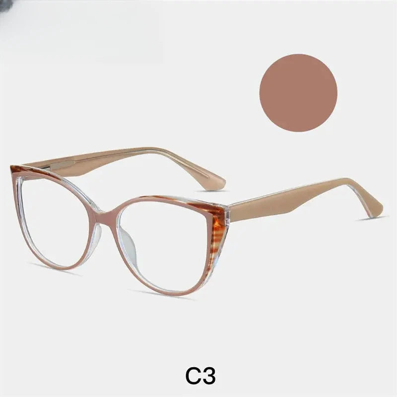 Women's Cat Eye Full Rim Titanium Prescription Glasses 87224 — view 3 | Rx Spectacle