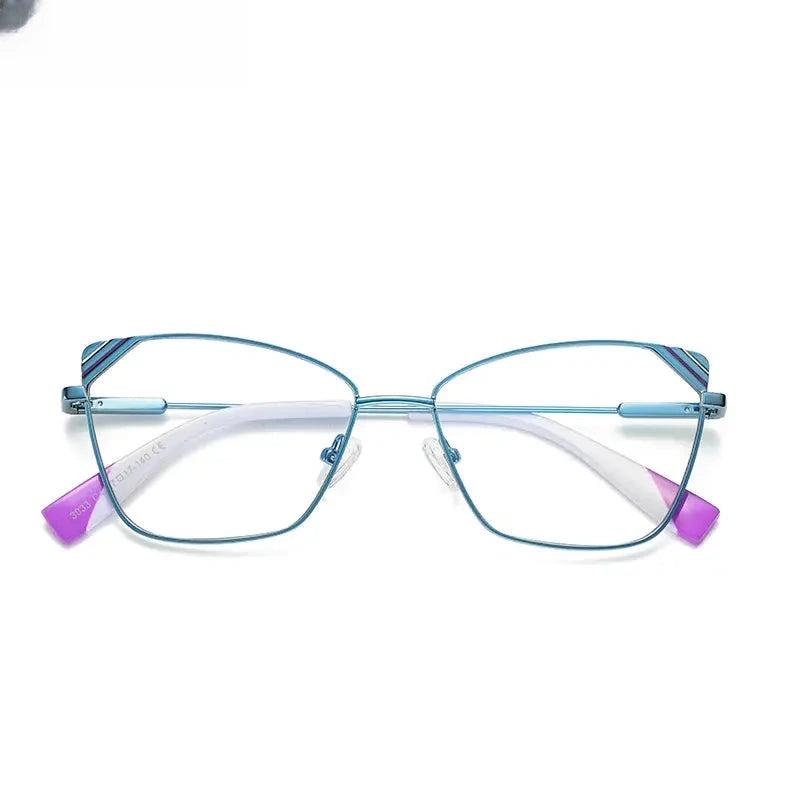 Women's Cat Eye Full Rim Alloy Reading Glasses 3033 — view 9 | Rx Spectacle
