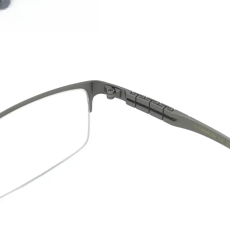 Men's Square Semi-Rimless Titanium Prescription Glasses Kr0070 — view 5 | Rx Spectacle
