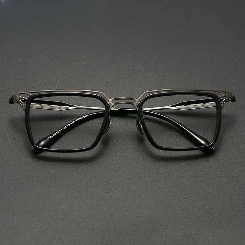 Men's Square Full Rim Titanium Prescription Glasses 246879 — view 1 | Rx Spectacle