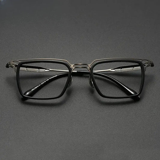 Men's Square Full Rim Titanium Prescription Glasses 246879 — view 1 | Rx Spectacle