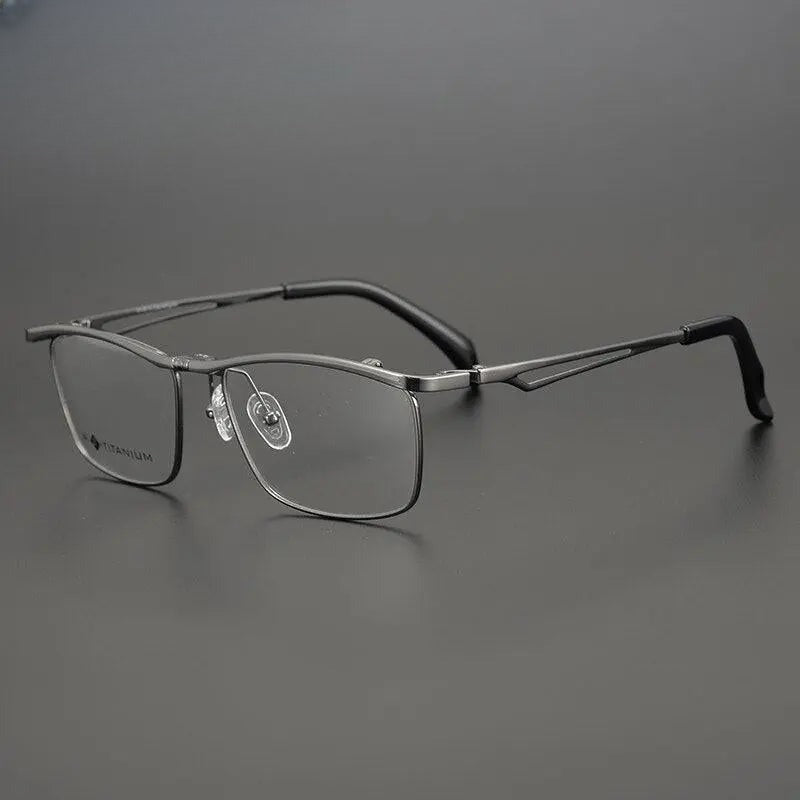 Unisex Square Full Rim Titanium Prescription Glasses Gxyj752 — view 2 | Rx Spectacle
