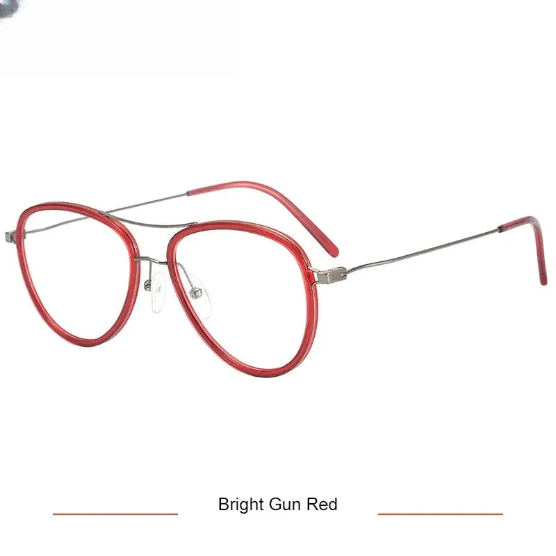 Women's Oval Full Rim Titanium Double Bridge Prescription Glasses 316043 — view 9 | Rx Spectacle