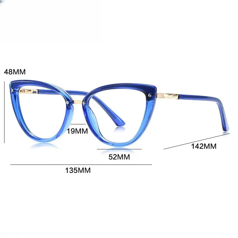 Women's Cat Eye Full Rim Titanium Reading Glasses Gx2221 — view 2 | Rx Spectacle