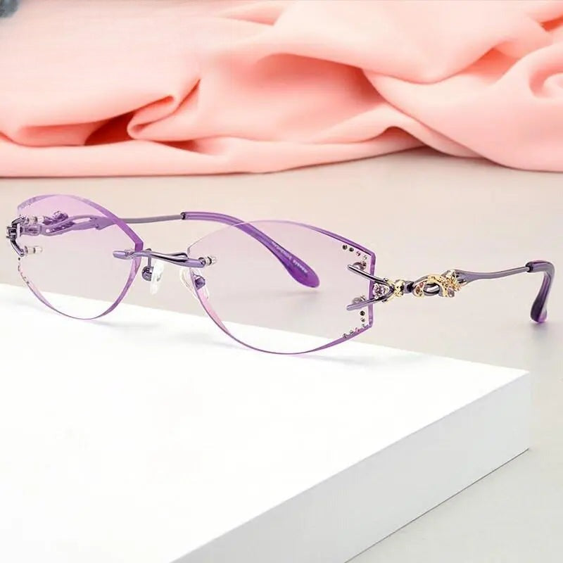 Women's Irregular Full Rim Titanium Prescription Glasses 80363 — view 7 | Rx Spectacle