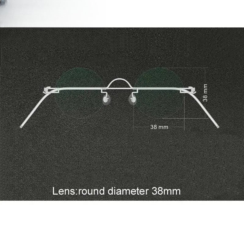 Unisex Round Rimless Stainless Steel Screwless Reading Glasses Y020 — view 6 | Rx Spectacle