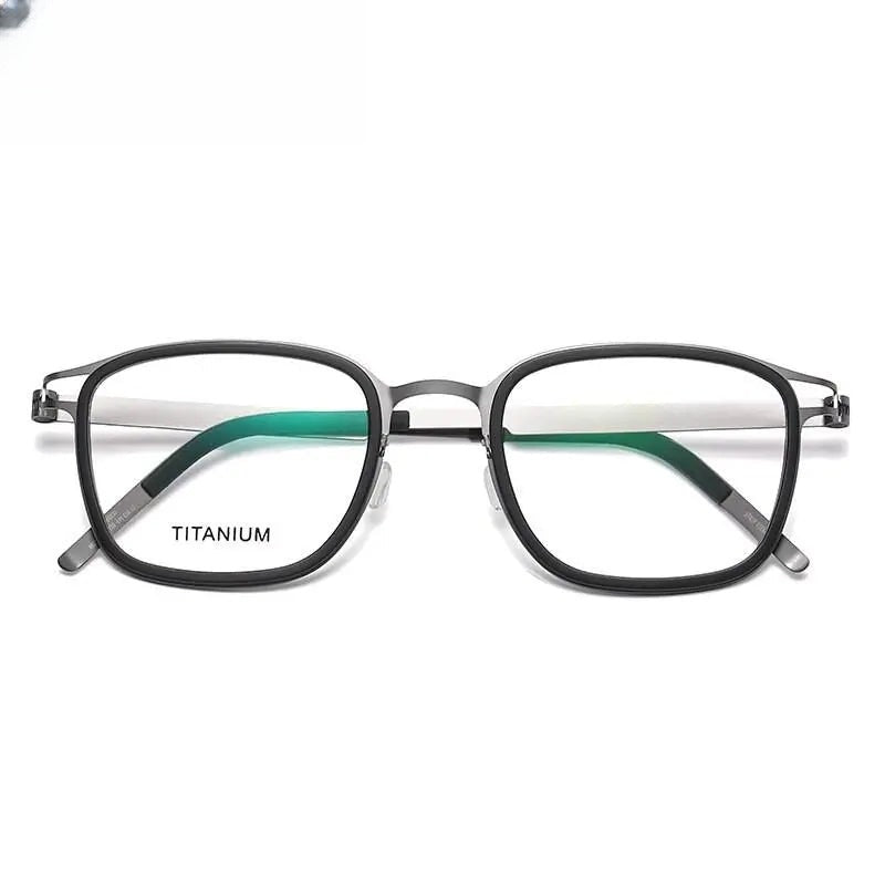 Unisex Square Full Rim Titanium Prescription Glasses 9912 — view 8 | Rx Spectacle