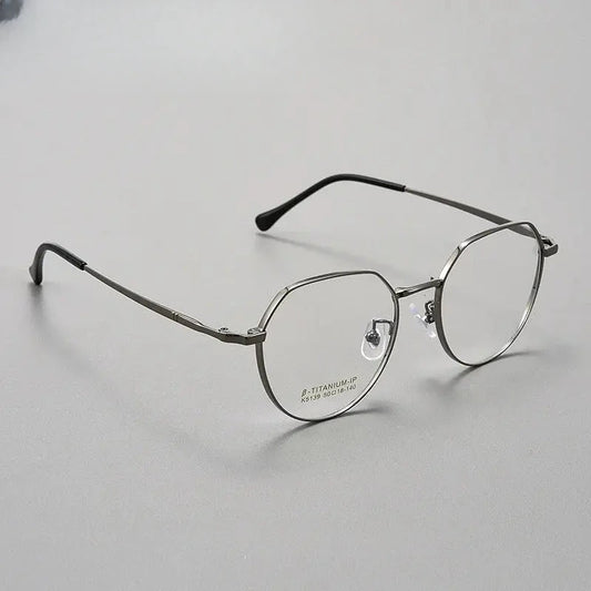 Women's Round Full Rim Titanium Flat Top Prescription Glasses 945139 — view 1 | Rx Spectacle
