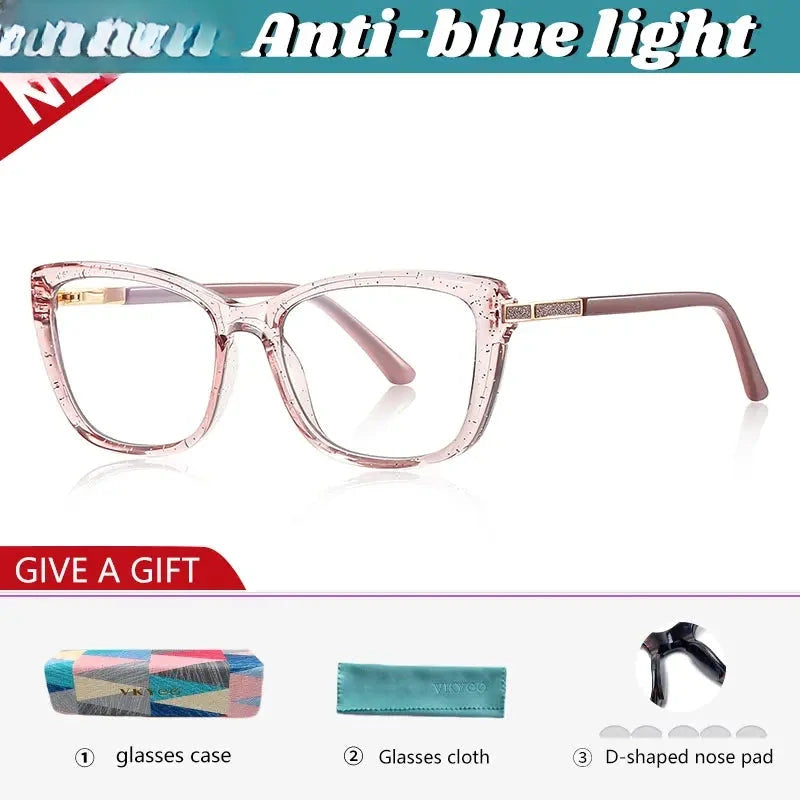 Women's Cat Eye Full Rim Titanium Reading Glasses 72246 — view 5 | Rx Spectacle