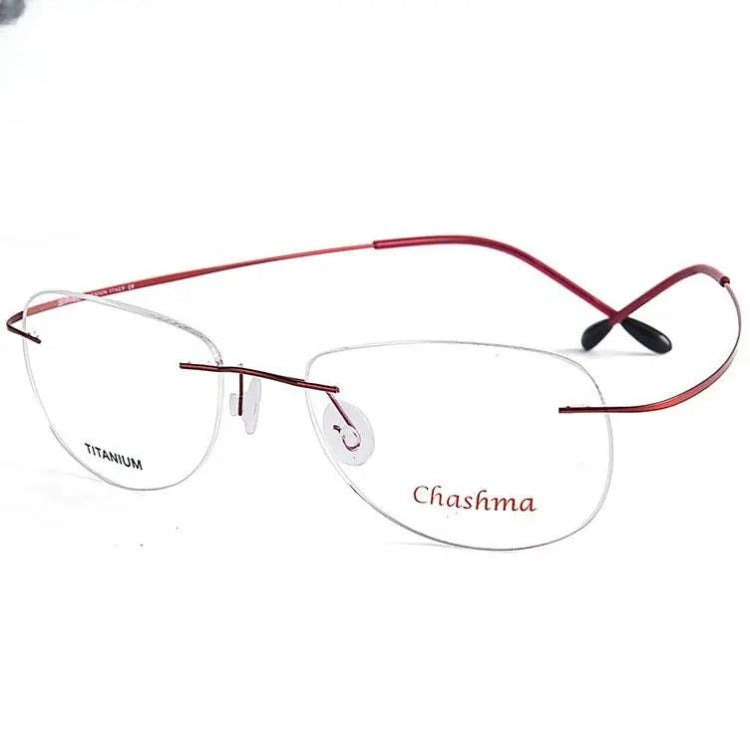 Men's Square Rimless Titanium Prescription Glasses 6009 — view 4 | Rx Spectacle