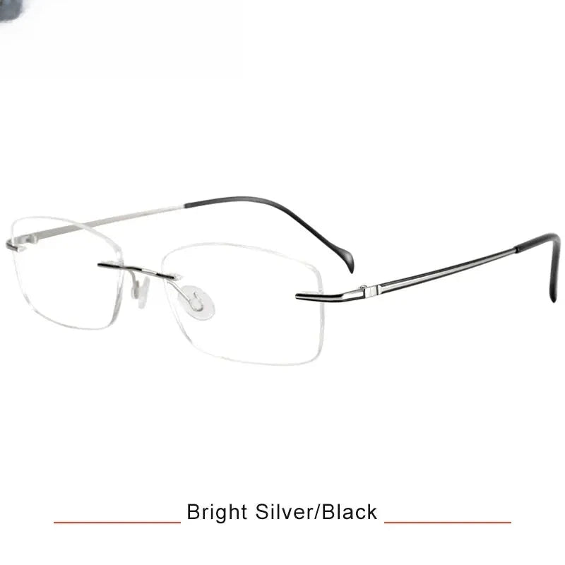 Unisex Oval Rimless Titanium Prescription Glasses 616075 — view 5 | Rx Spectacle