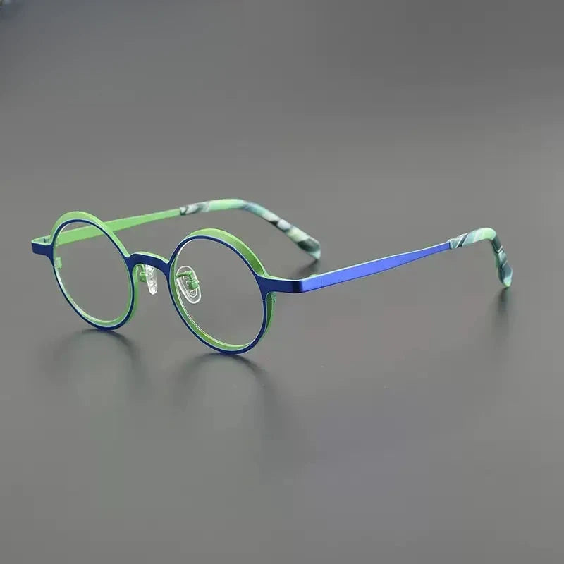 Unisex Round Full Rim Titanium Prescription Glasses Gxyj1024 — view 6 | Rx Spectacle