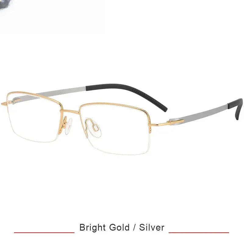Women's Square Semi-Rimless Titanium Screwless Prescription Glasses 315001 — view 3 | Rx Spectacle