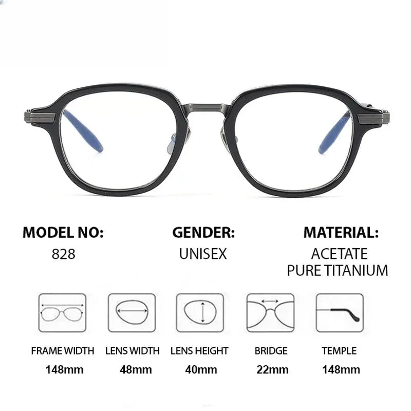 Unisex Oval Full Rim Titanium Prescription Glasses 778828 — view 2 | Rx Spectacle
