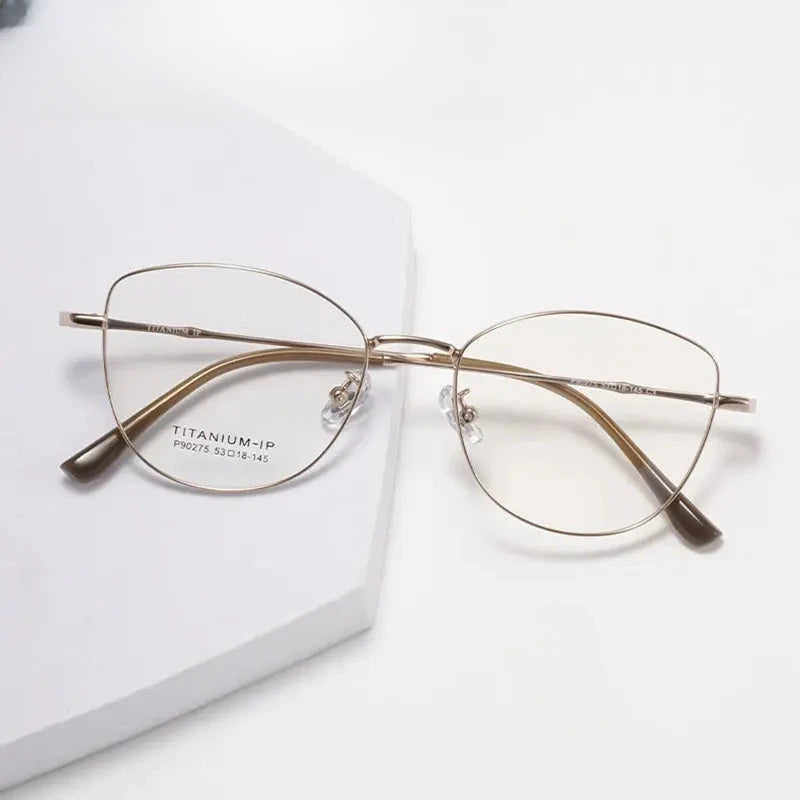 Women's Cat Eye Full Rim Alloy Prescription Glasses 90275 — view 1 | Rx Spectacle