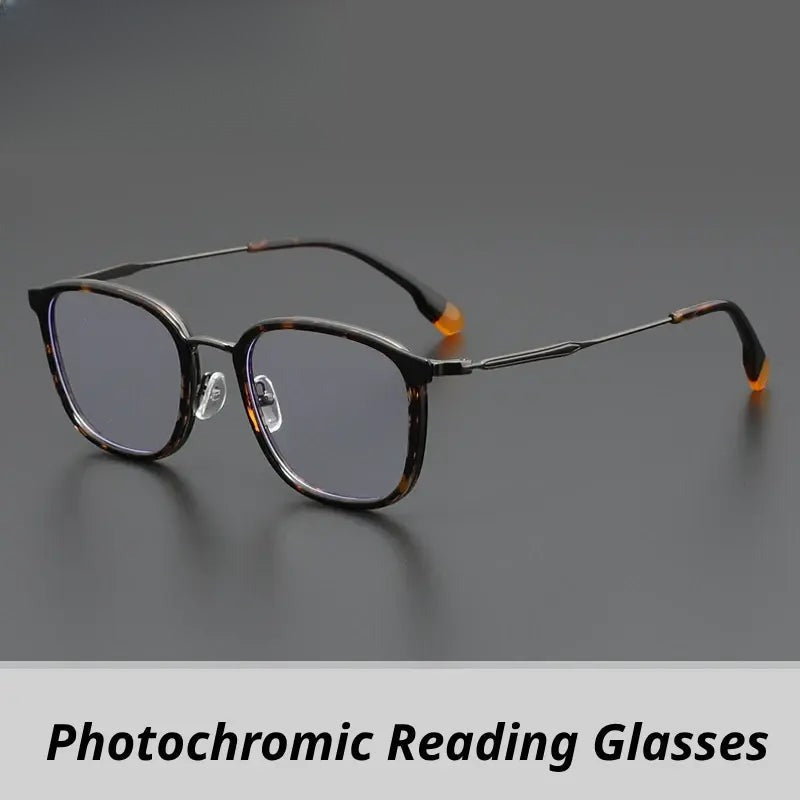 Unisex Square Full Rim Titanium Reading Glasses G00388 — view 1 | Rx Spectacle