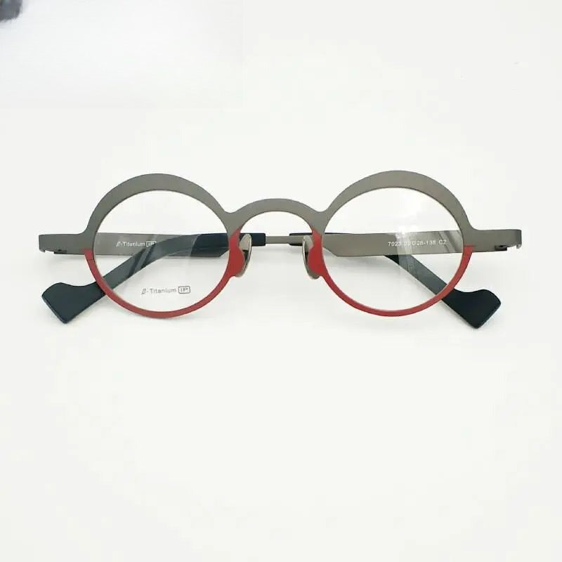 Unisex Round Full Rim Titanium Prescription Glasses 7023 — view 1 | Rx Spectacle