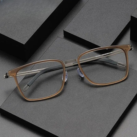 Unisex Square Full Rim Titanium Screwless Prescription Glasses 8202305 — view 1 | Rx Spectacle
