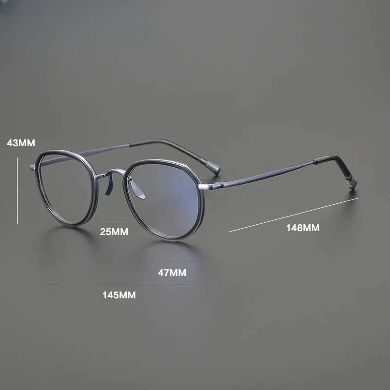 Unisex Square Full Rim Titanium Prescription Glasses Gxyj1559 — view 2 | Rx Spectacle