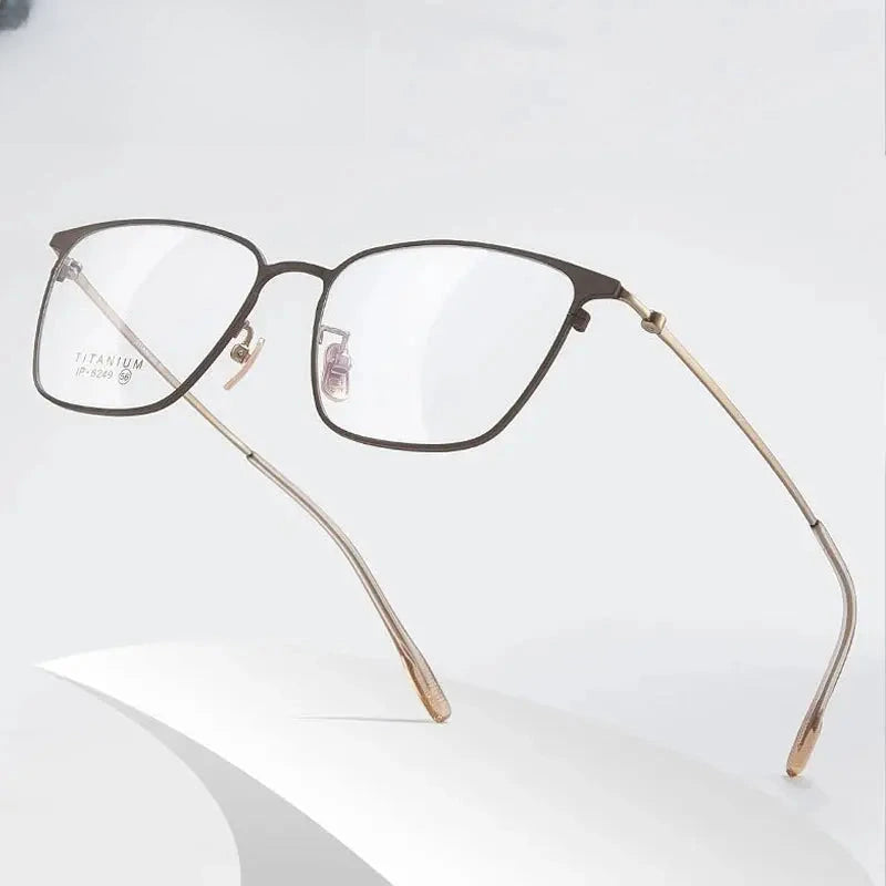Men's Square Full Rim Titanium Oversized Prescription Glasses 406249 — view 1 | Rx Spectacle