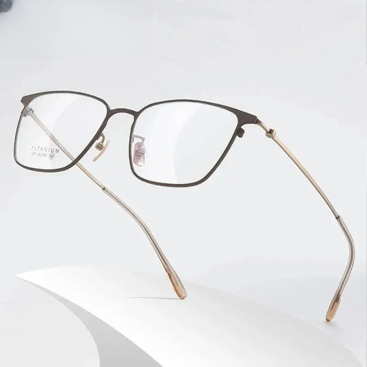 Men's Square Full Rim Titanium Oversized Prescription Glasses 406249 — view 1 | Rx Spectacle
