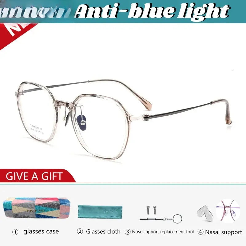 Unisex Polygon Full Rim Titanium Reading Glasses 91063 — view 4 | Rx Spectacle