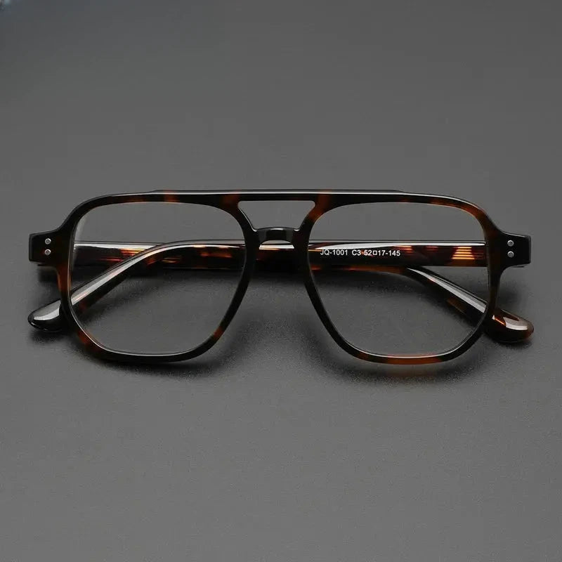 Men's Square Full Rim Acetate Double Bridge Prescription Glasses 671001 — view 1 | Rx Spectacle