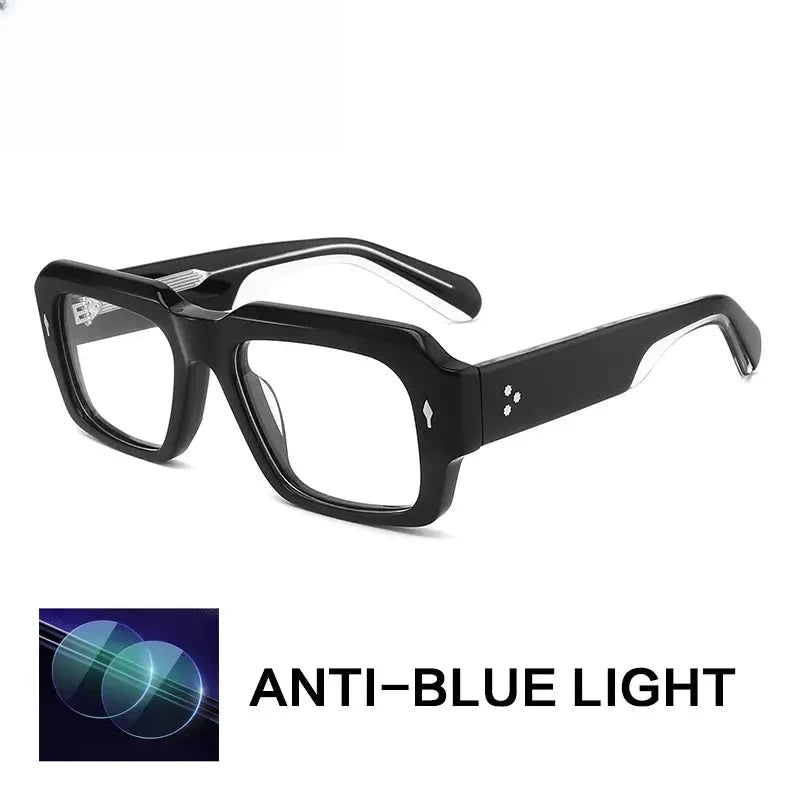 Unisex Square Full Rim Acetate Oversized Reading Glasses G91019 — view 5 | Rx Spectacle