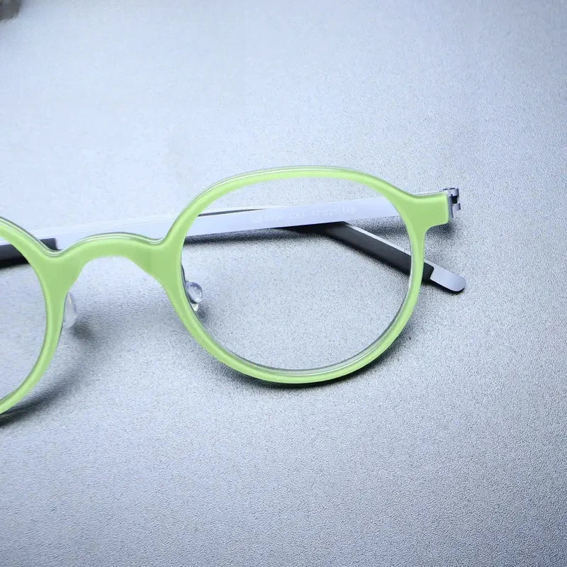 Unisex Round Full Rim Acetate Prescription Glasses Gxyj1239 — view 3 | Rx Spectacle