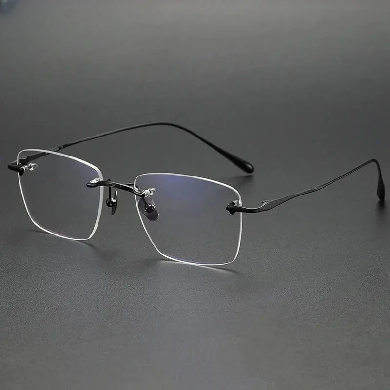 Men's Polygon Rimless Titanium Prescription Glasses 480954 — view 6 | Rx Spectacle