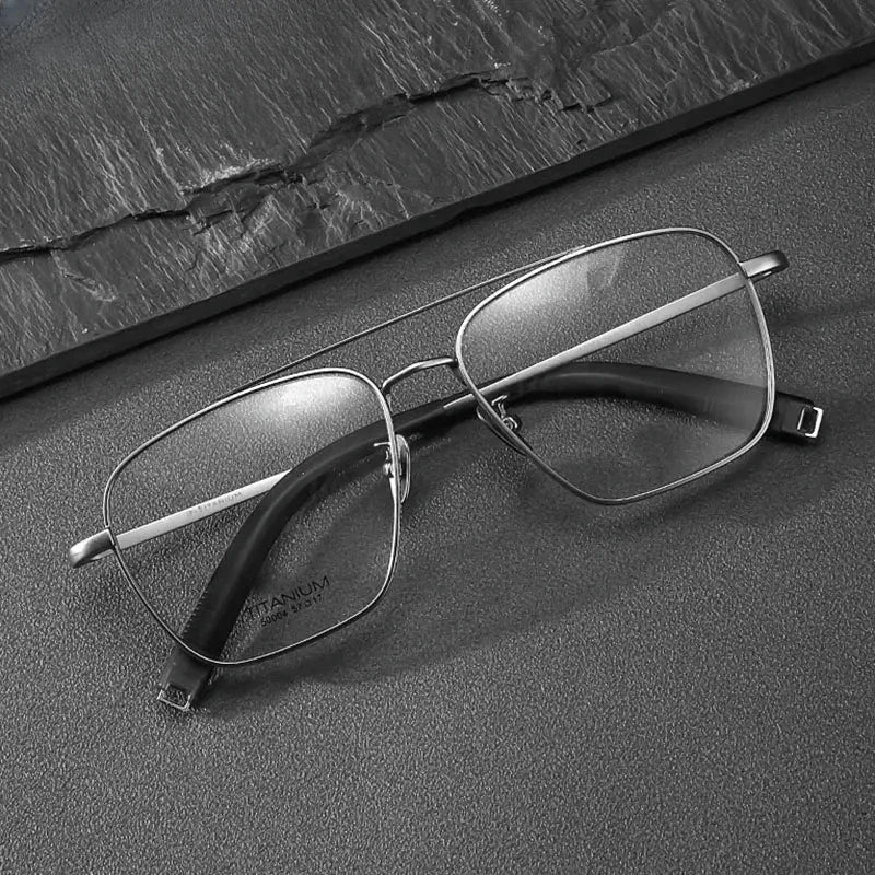 Men's Square Full Rim Titanium Prescription Glasses 500004 — view 2 | Rx Spectacle