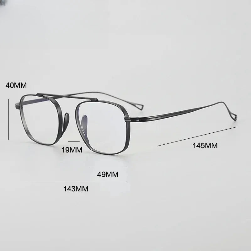 Unisex Square Full Rim Titanium Prescription Glasses Gxyj1474 — view 4 | Rx Spectacle