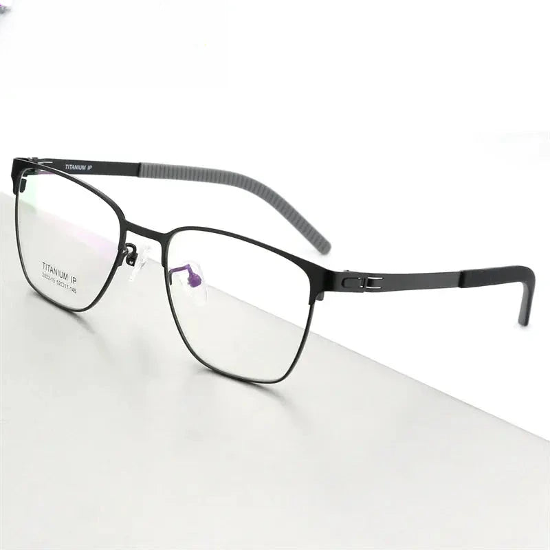 Women's Square Full Rim Titanium Screwless Prescription Glasses 202215 — view 7 | Rx Spectacle