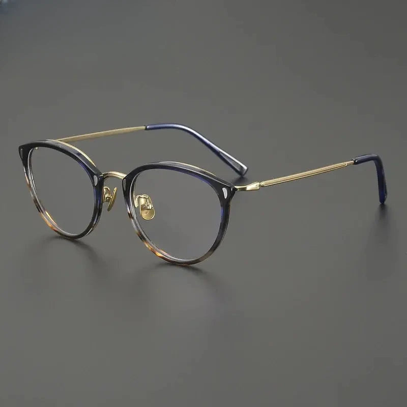 Unisex Oval Full Rim Titanium Prescription Glasses 679452 — view 3 | Rx Spectacle