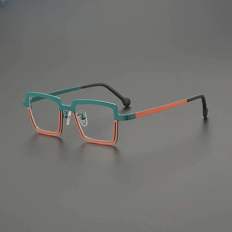 Women's Square Full Rim Titanium Flat Top Prescription Glasses G85889 — view 3 | Rx Spectacle