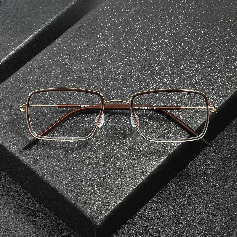 Women's Square Full Rim Titanium Prescription Glasses 381047 — view 1 | Rx Spectacle